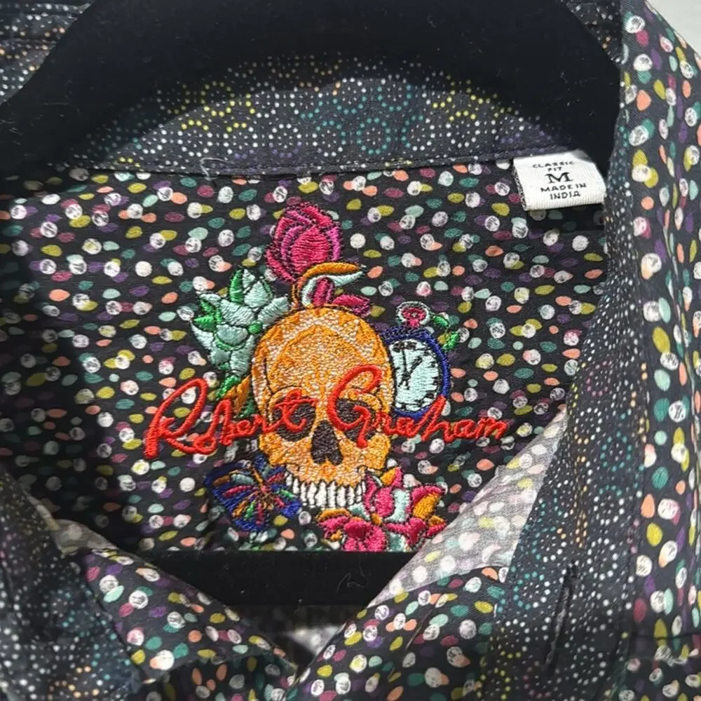 Robert Graham Men's Button Down Long Sleeve Shirt Size M Summer Travel Resort